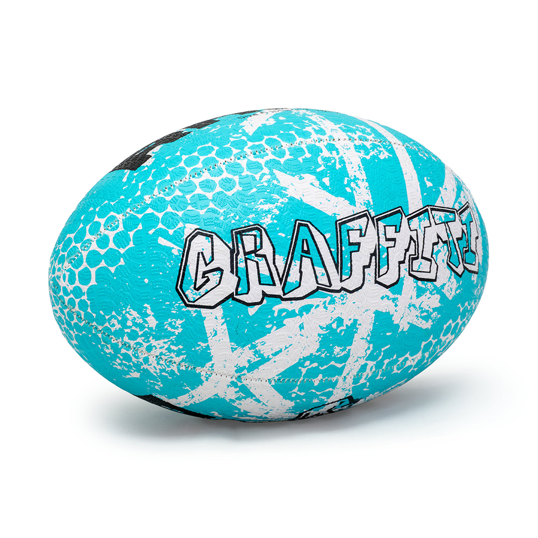 Rhino Graffiti Rugby Ball White