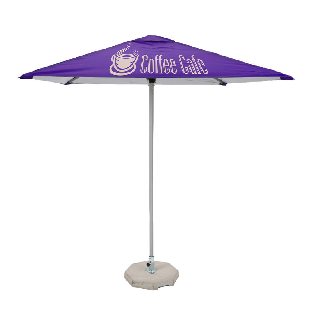 Umbrella 3m x 3m, UV Print, Square 4-Panel, Complete