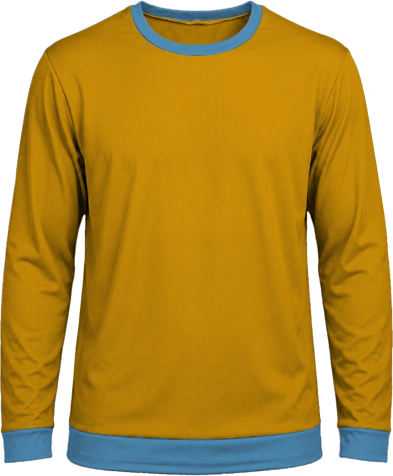 Ringer Kiddies Crew Neck T-shirt, Fitted Long Sleeve, Reverse Birdseye