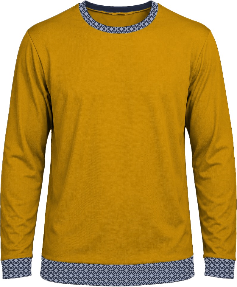 19Ten Unisex Crew Neck T-shirt, Fitted Long Sleeve, Birdseye