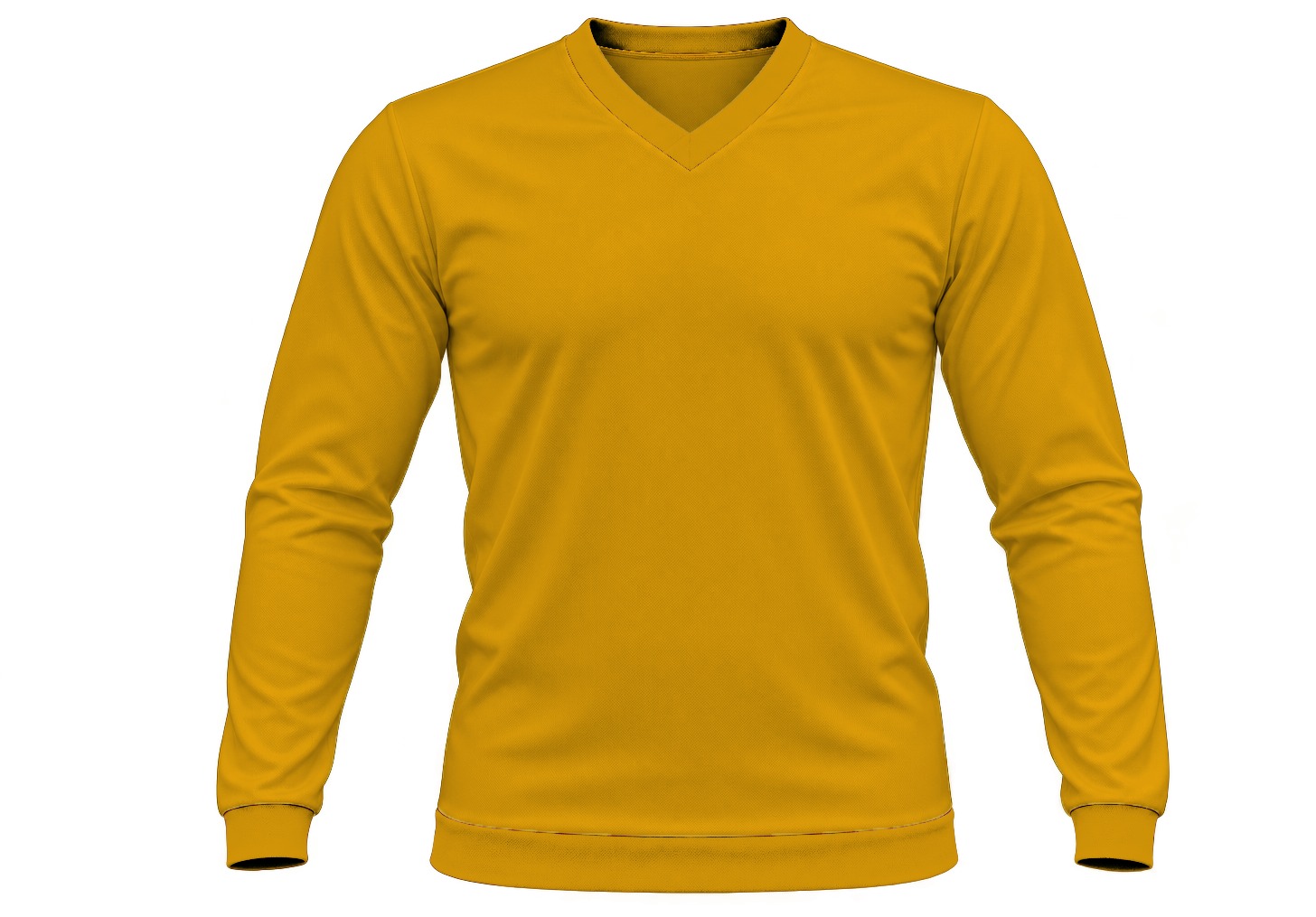 +27 Unisex V-Neck T-shirt, Fitted Long Sleeve, Reverse Birdseye