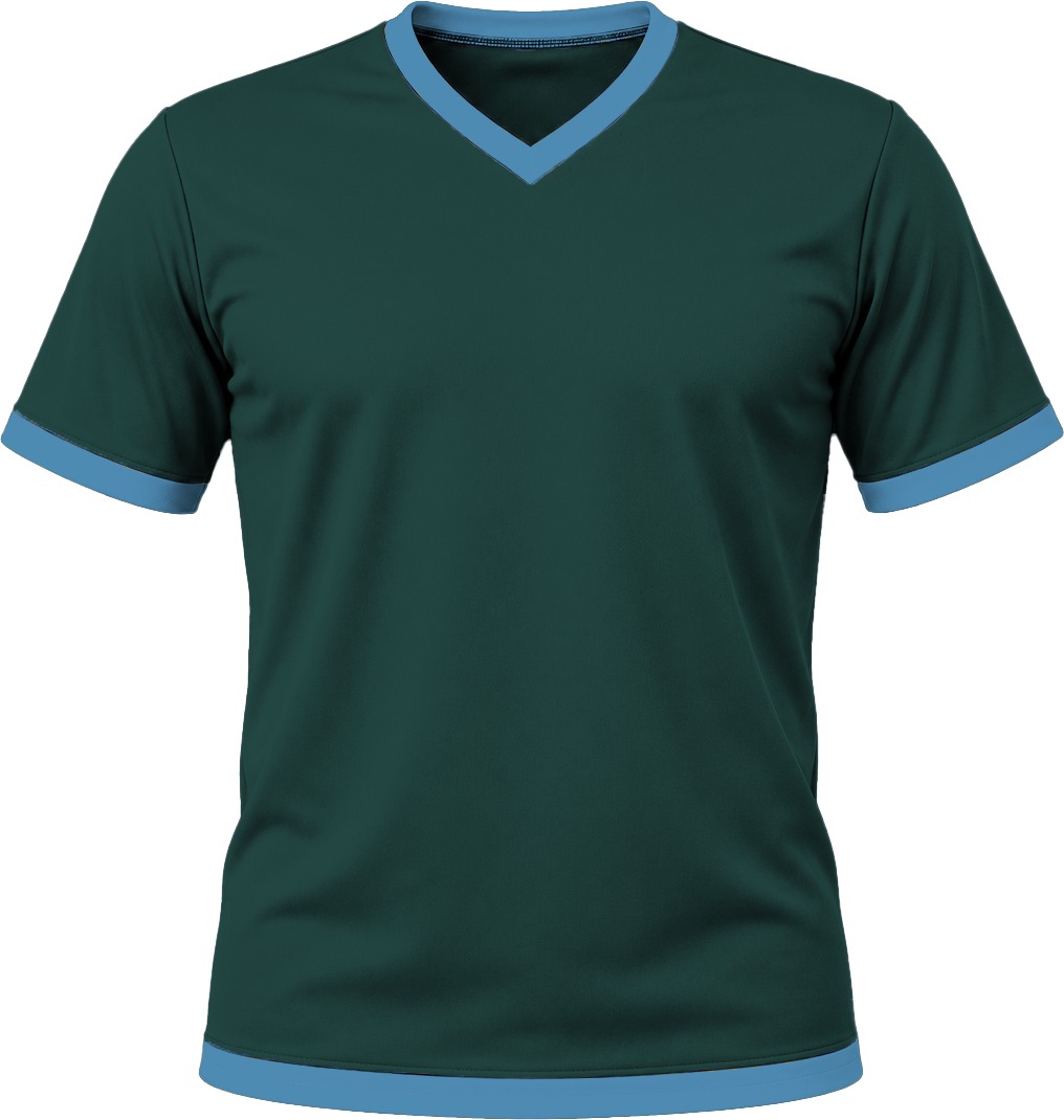 Ringer Unisex V-Neck T-shirt, Fitted Short Sleeve, Birdseye