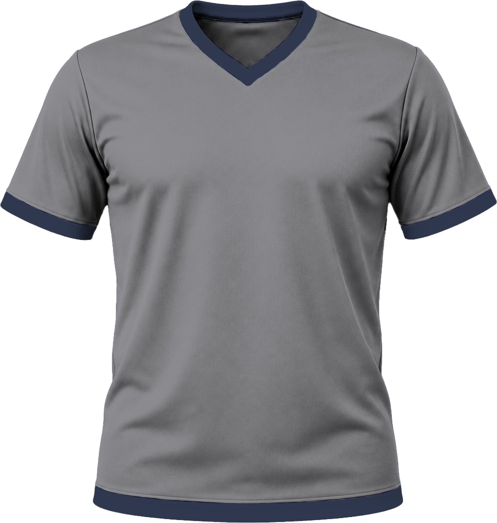 Ringer Unisex V-Neck T-shirt, Fitted Short Sleeve, Birdseye