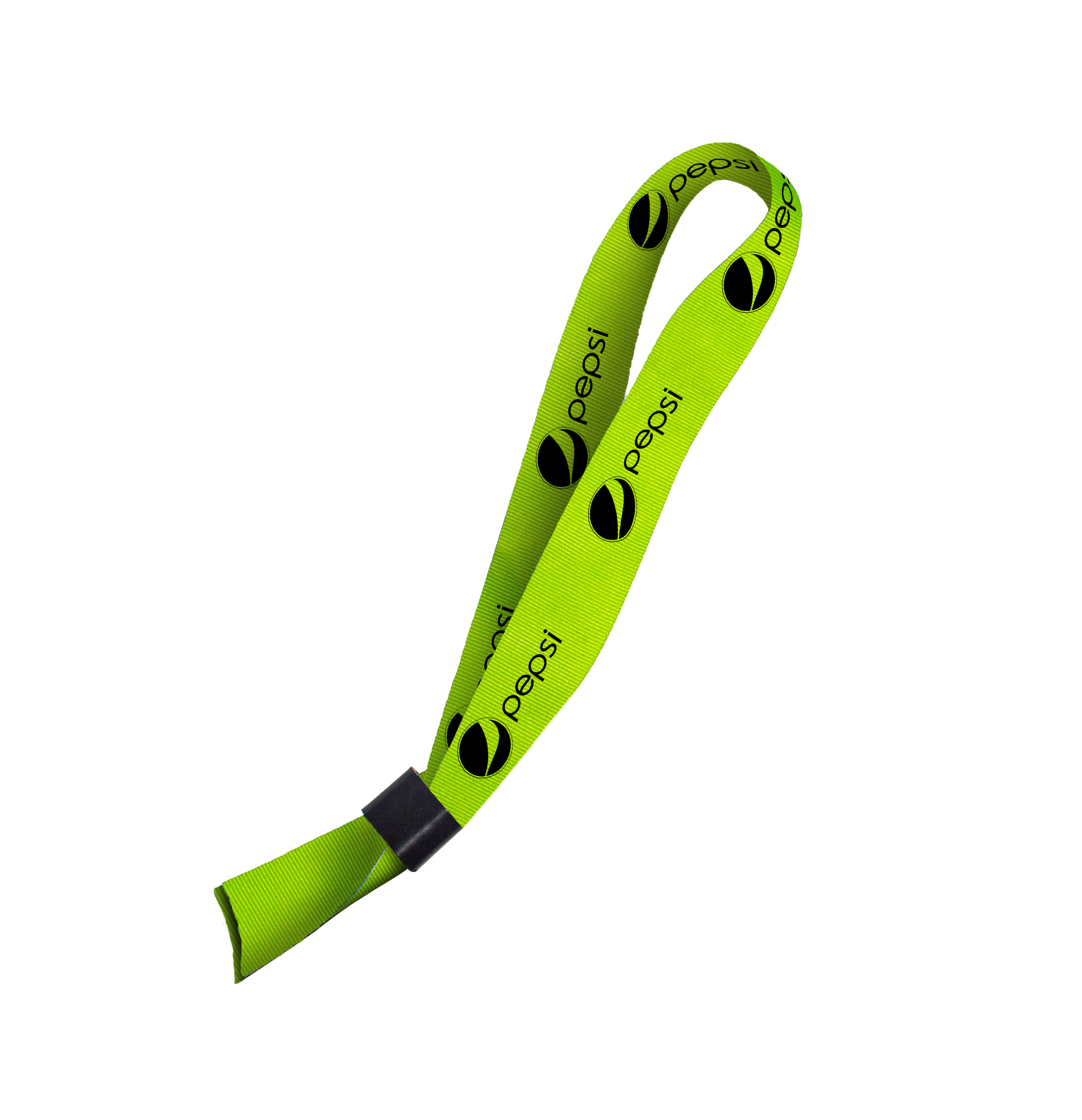 Hi-Viz Event Wristband Black Sublimation Print D/Sided with Barb Buckle