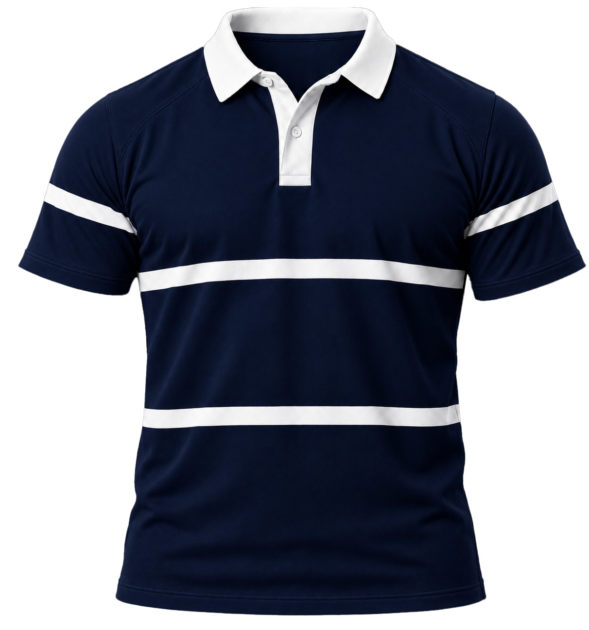 +27 Unisex Rugby Jersey, Double Stripe Short Sleeve, Cotton Fleece