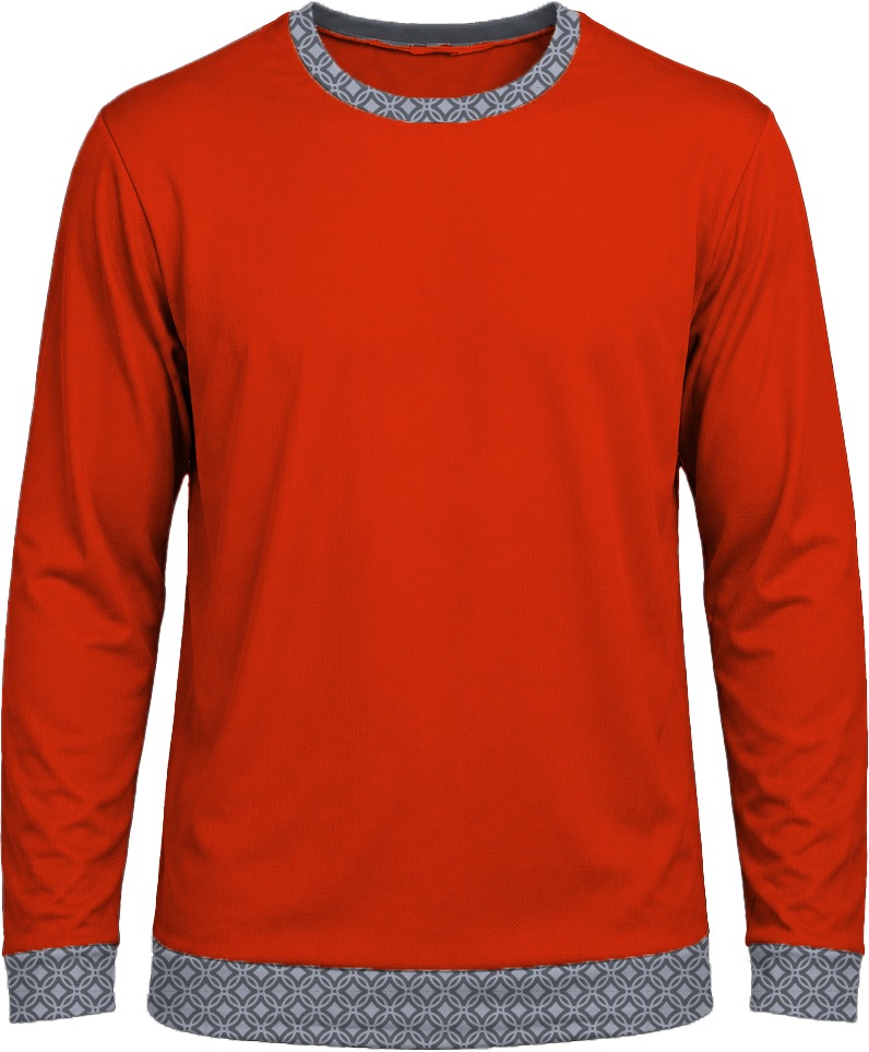 19Ten Unisex Crew Neck T-shirt, Fitted Long Sleeve, Reverse Birdseye