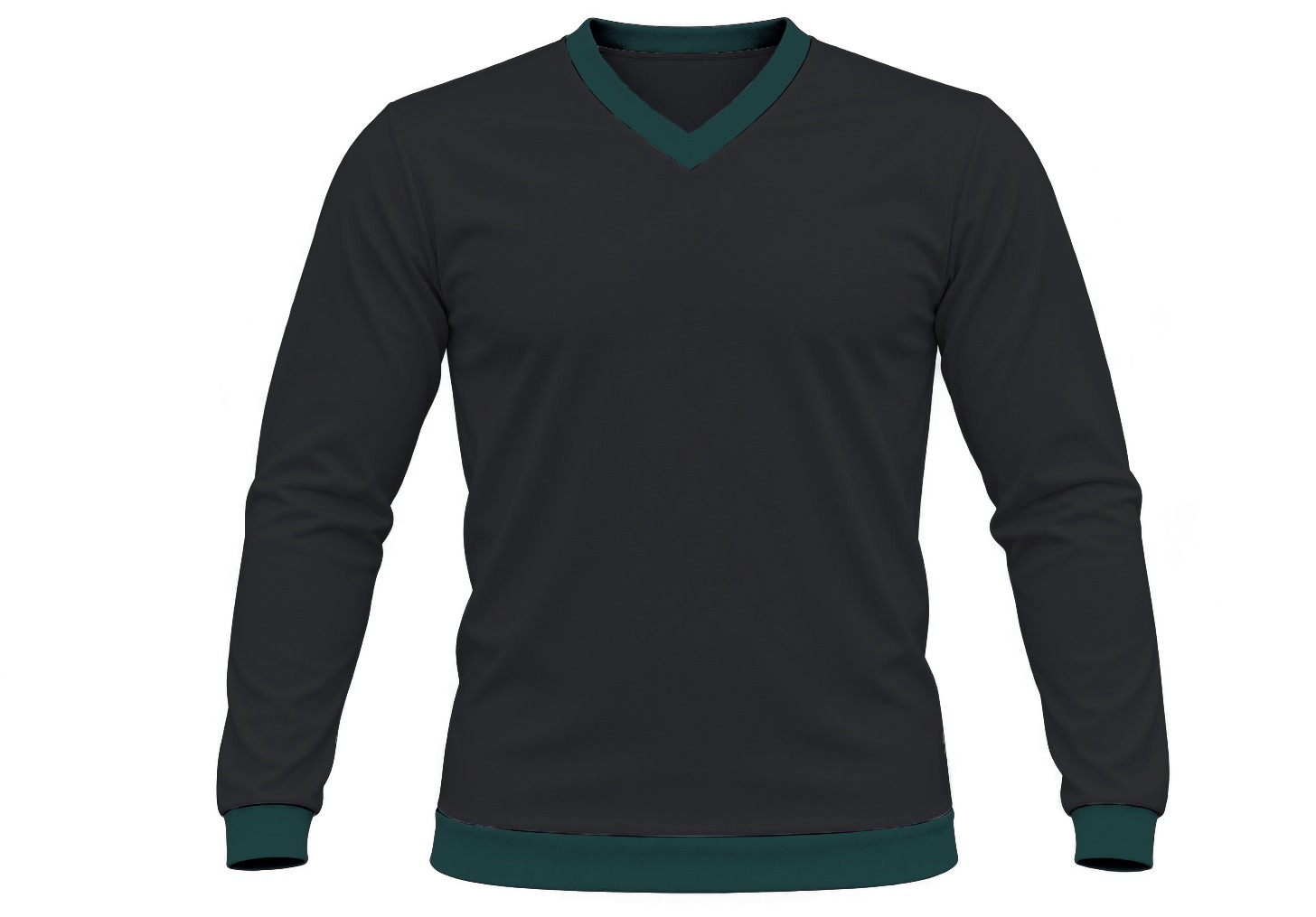 Ringer Kiddies V-Neck T-shirt, Fitted Long Sleeve, Birdseye