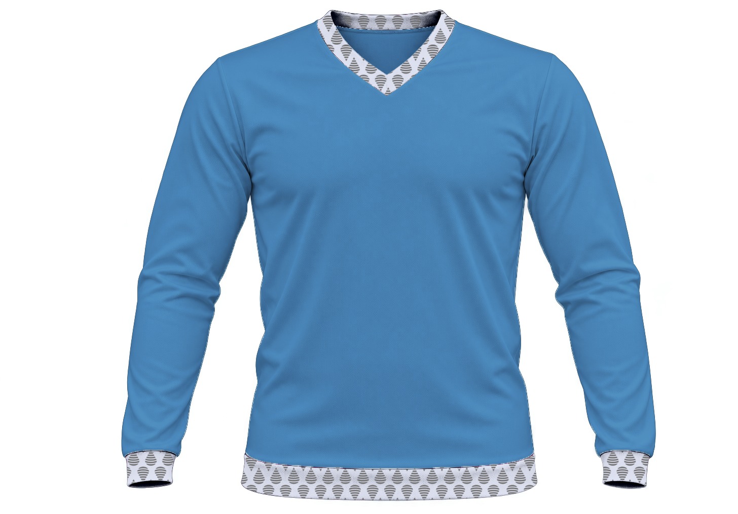 19Ten Unisex V-Neck T-shirt, Fitted Long Sleeve, Birdseye