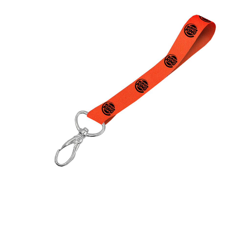 Hi-Viz Wrist Phone Strap Black Sublimation Print S/Sided with Lobster Clip