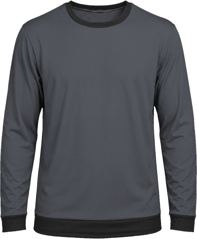Ringer Unisex Crew Neck T-shirt, Fitted Long Sleeve, Birdseye
