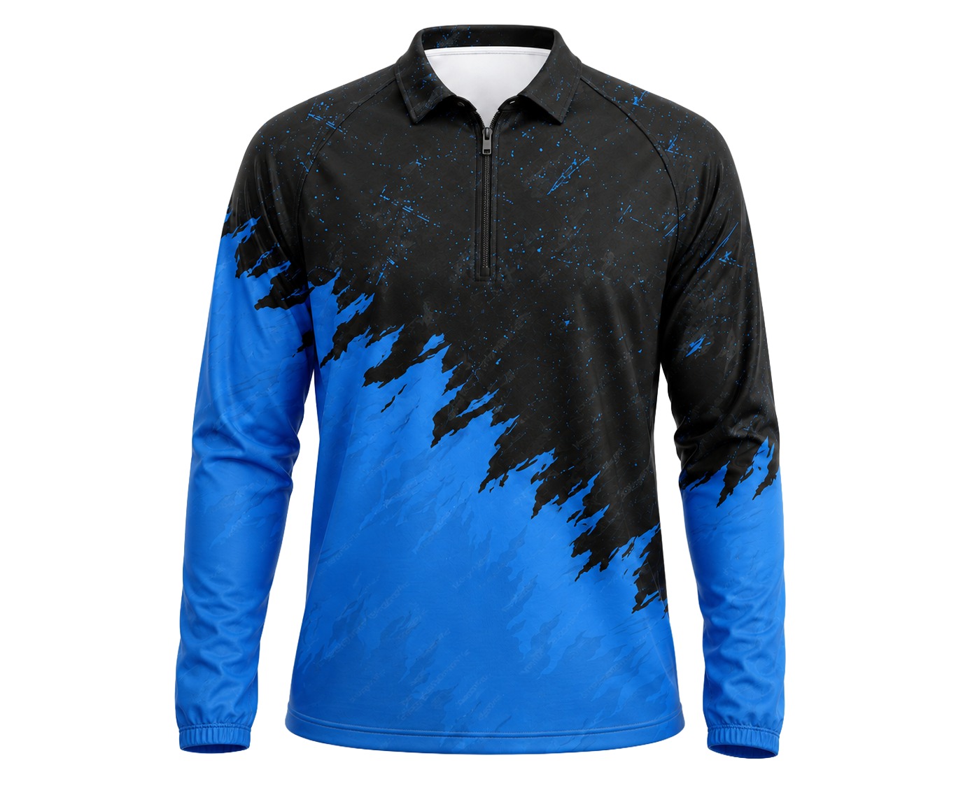 Dye Sub Men's 1/4 Zip Warm Up, Raglan Long Sleeve, Drop Needle