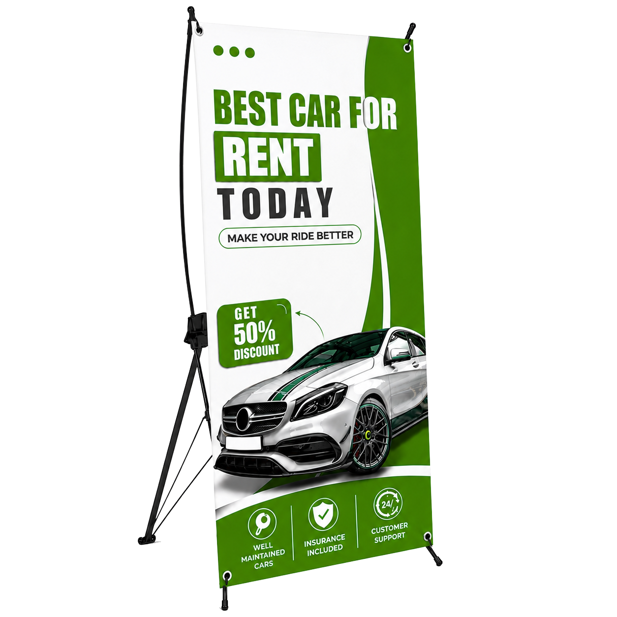 B. YOND LITHO X-Frame Banner (Single Sided White) 800 x 1800mm