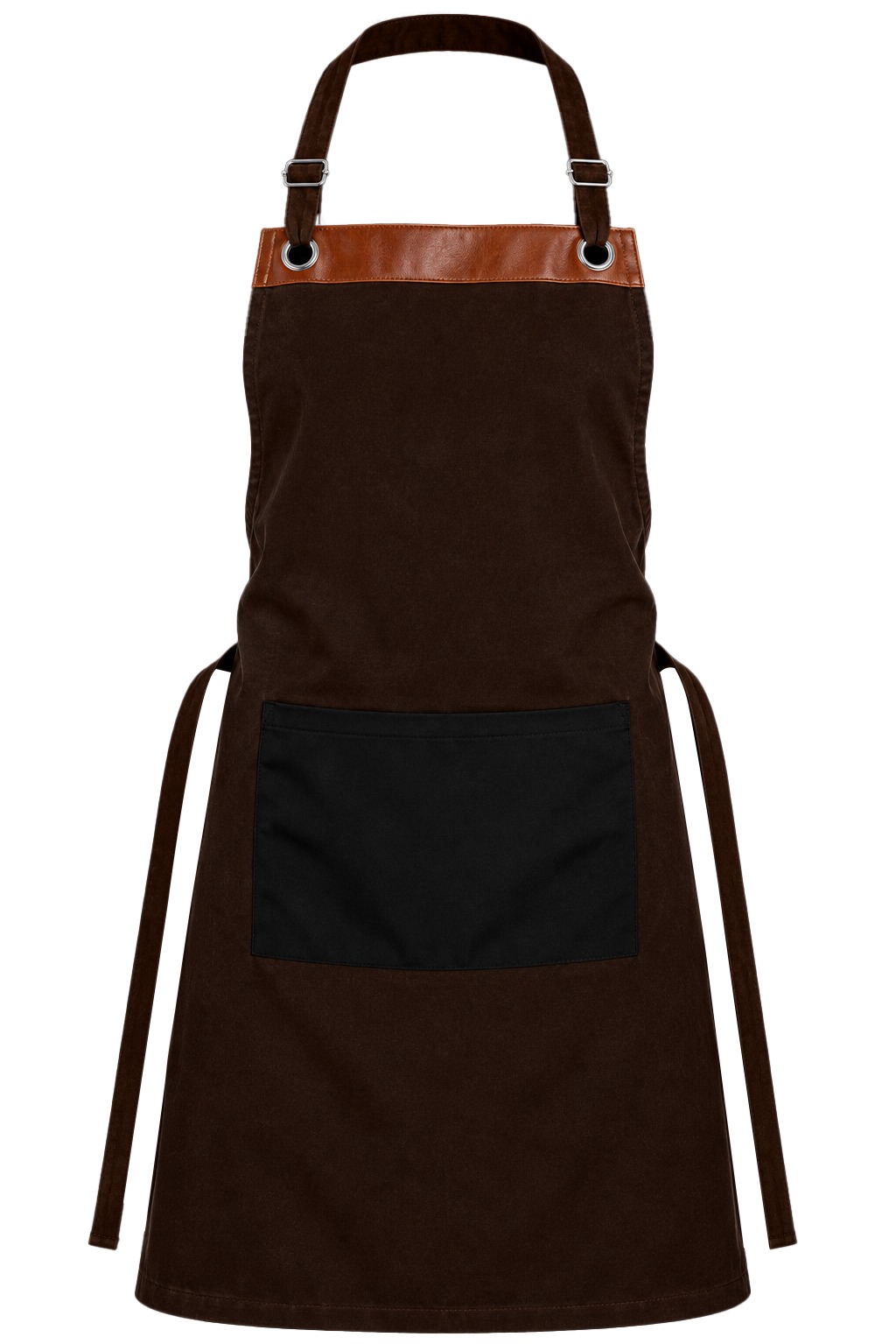 +27 PU Leather Trim Apron, Poly Cotton Twill
