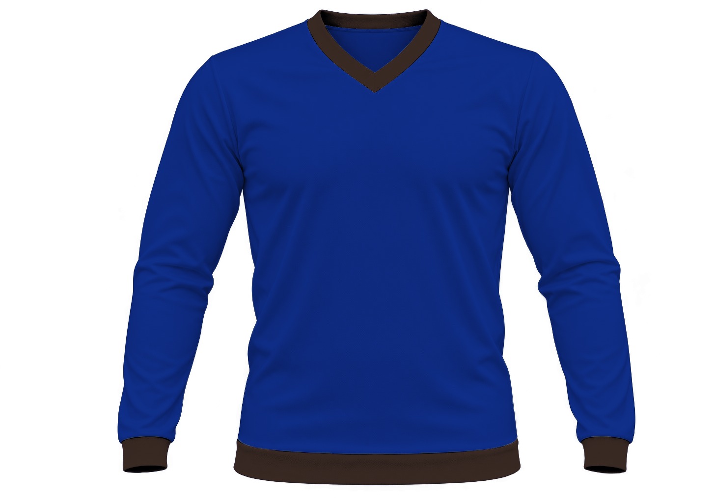 Ringer Ladies V-Neck T-shirt, Fitted Long Sleeve, Reverse Birdseye
