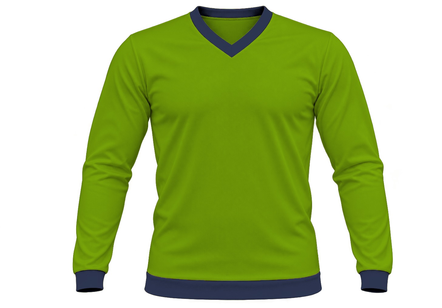 Ringer Kiddies V-Neck T-shirt, Fitted Long Sleeve, Reverse Birdseye