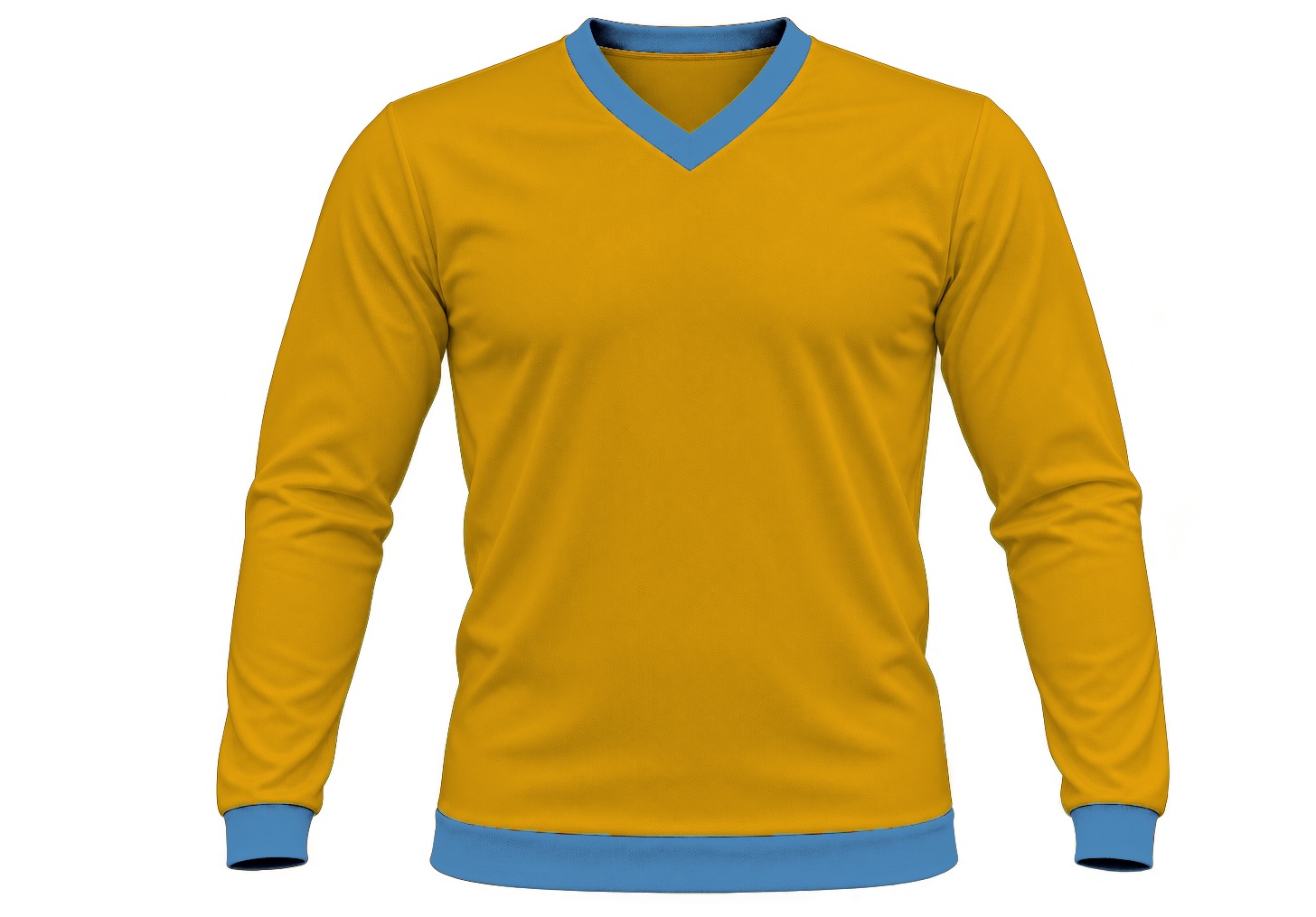 Ringer Kiddies V-Neck T-shirt, Fitted Long Sleeve, Reverse Birdseye
