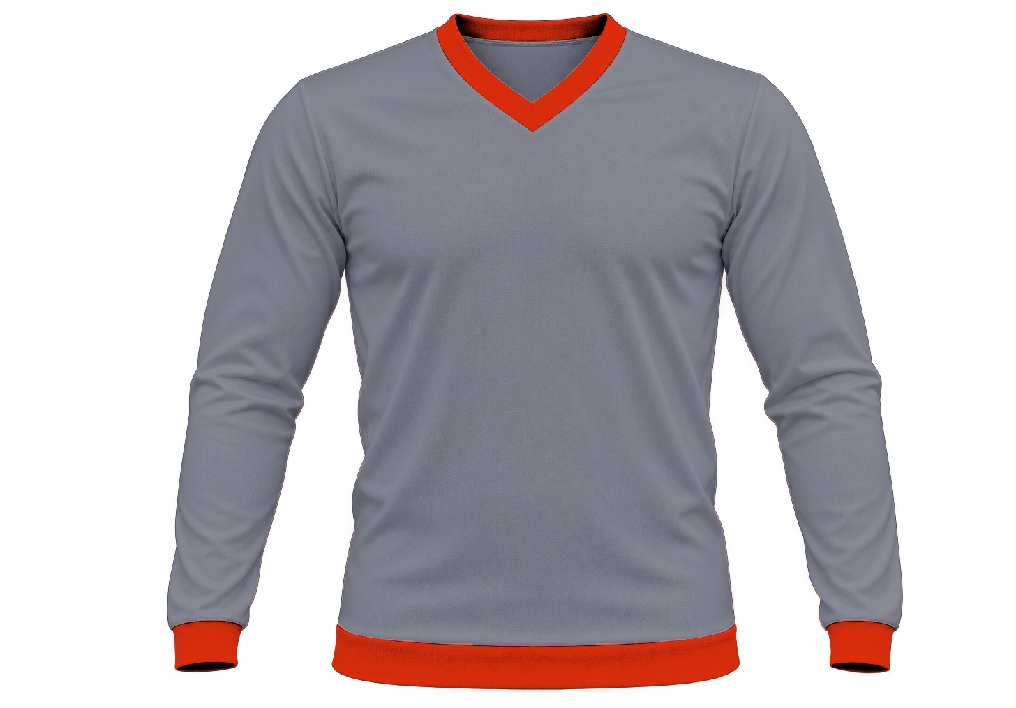 Ringer Kiddies V-Neck T-shirt, Fitted Long Sleeve, Reverse Birdseye