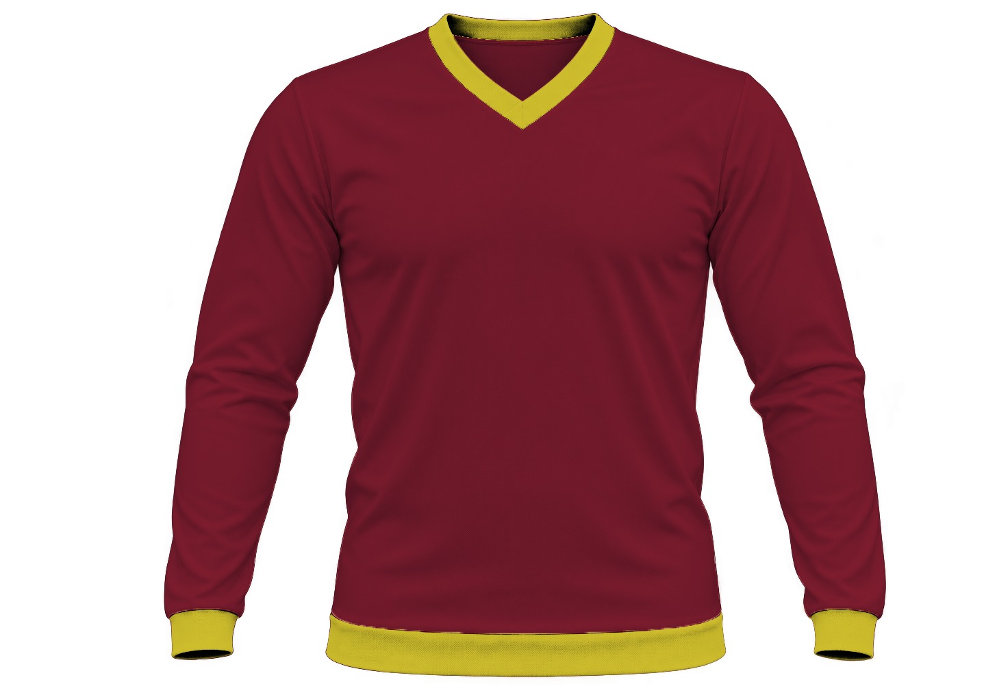 Ringer Kiddies V-Neck T-shirt, Fitted Long Sleeve, Reverse Birdseye