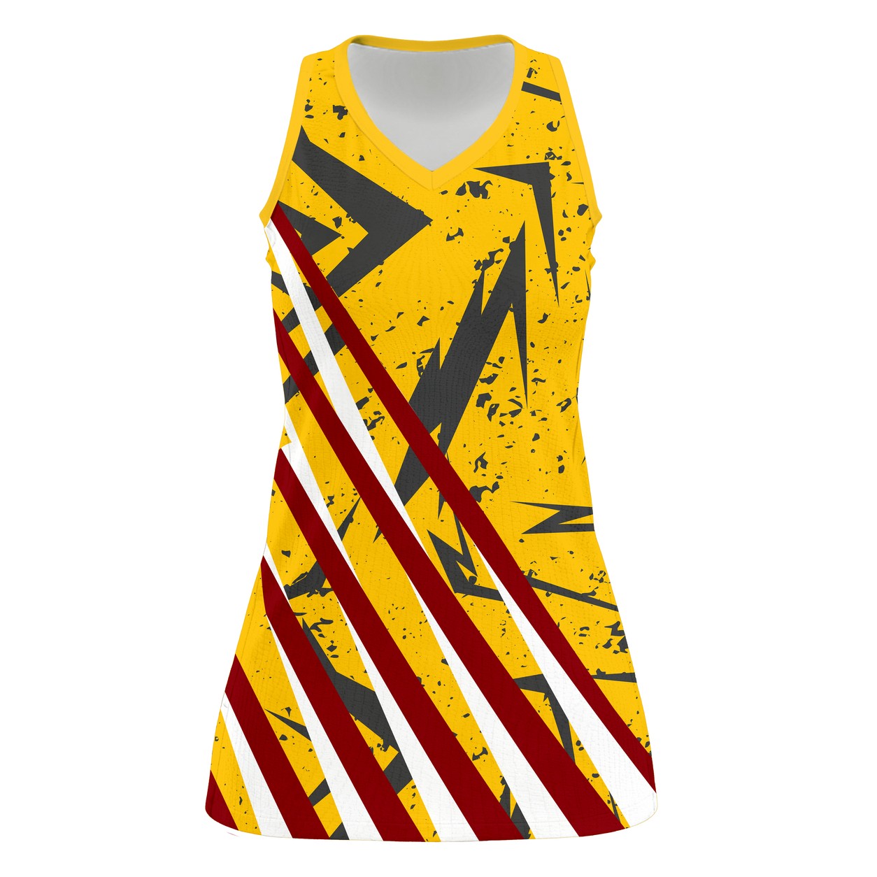 Dye Sub Ladies Sport Dress, V-Neck, Birdseye