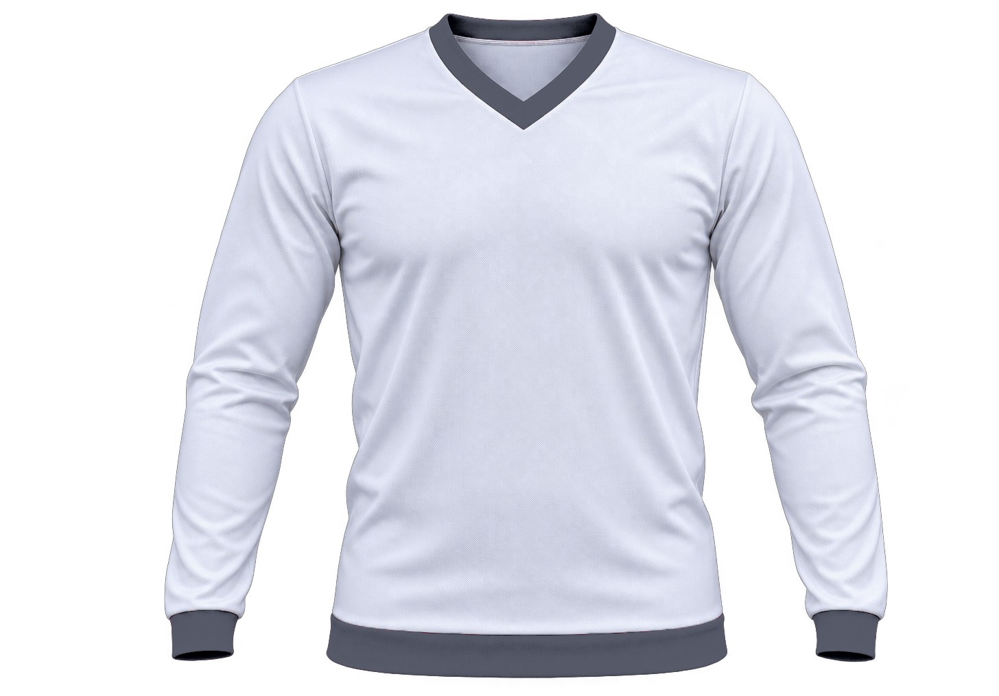 Ringer Kiddies V-Neck T-shirt, Fitted Long Sleeve, Birdseye