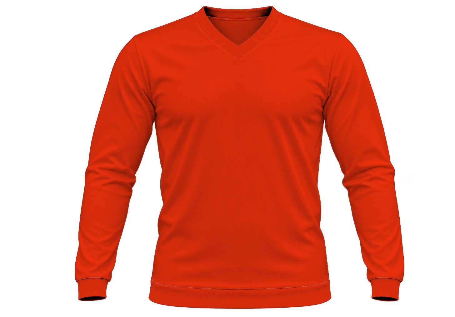+27 Unisex V-Neck T-shirt, Fitted Long Sleeve, Reverse Birdseye