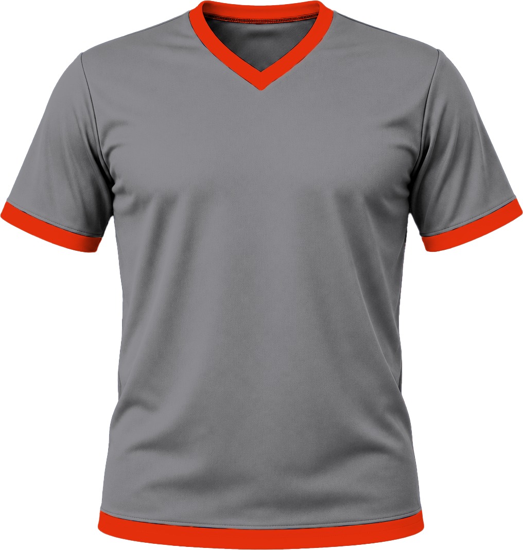 Ringer Kiddies V-Neck T-shirt, Fitted Short Sleeve, Birdseye