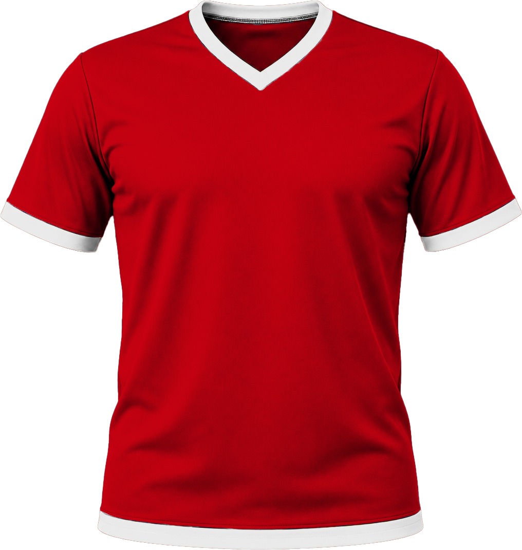 Ringer Kiddies V-Neck T-shirt, Fitted Short Sleeve, Birdseye