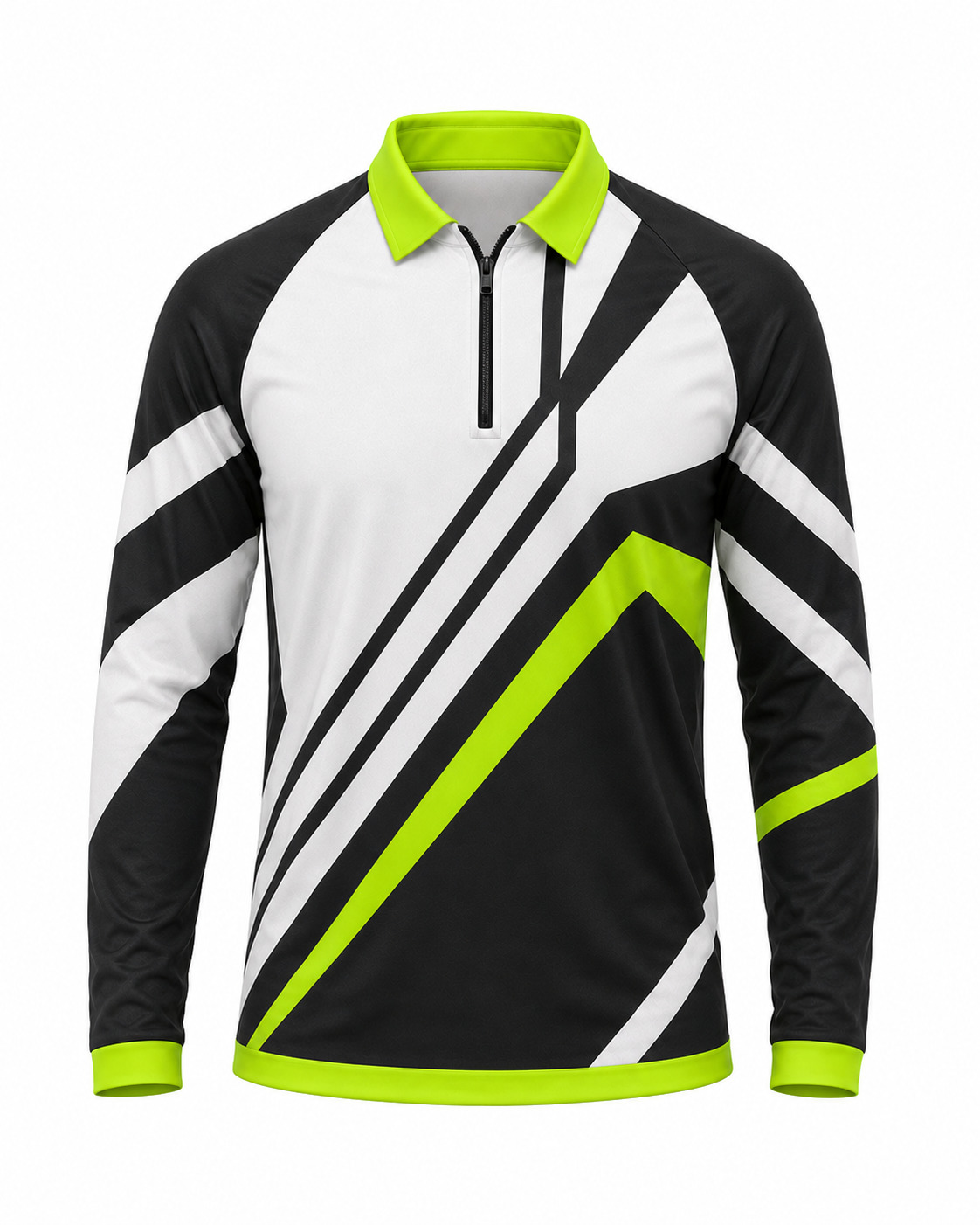Dye Sub Men's Ringer Golf Shirt, Raglan Long Sleeve, Drop Needle
