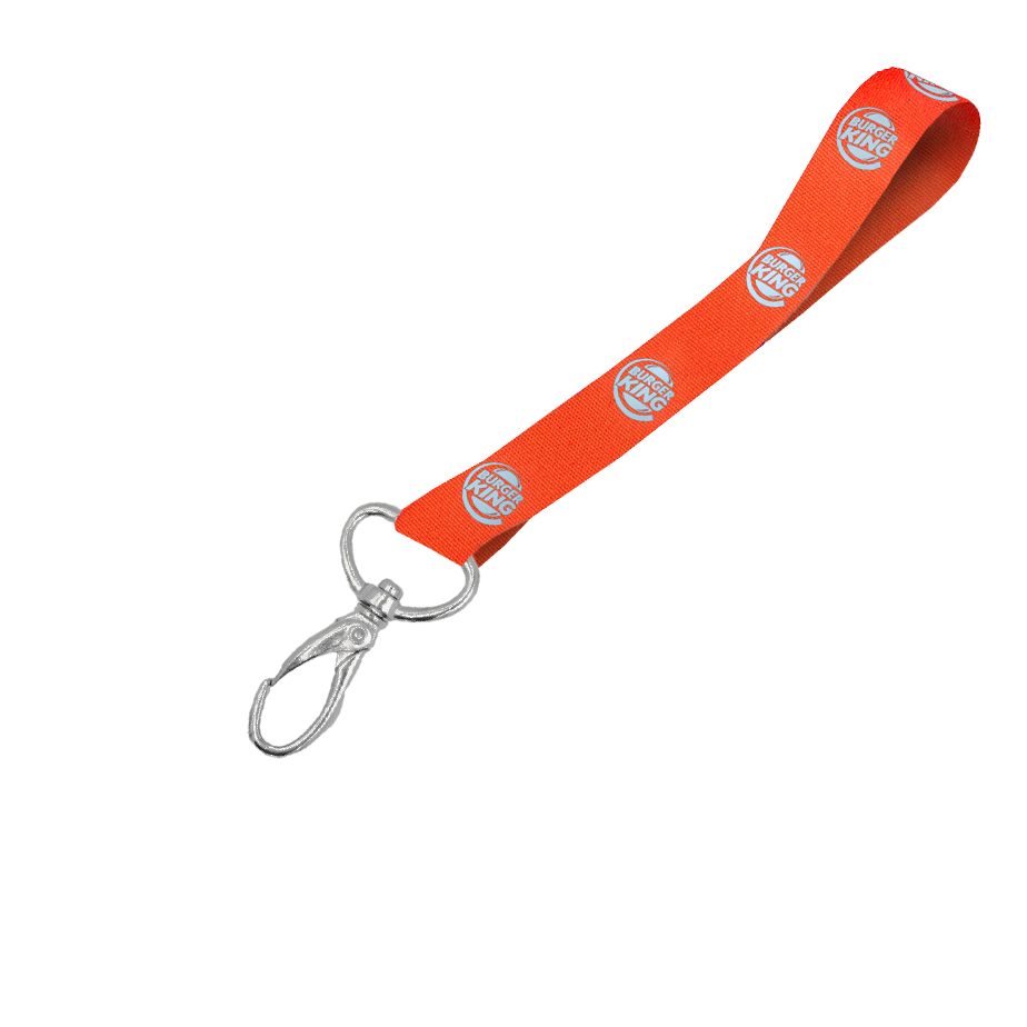 Hi-Viz Wrist Phone Strap Silver Reflective Print S/Sided with Lobster Clip