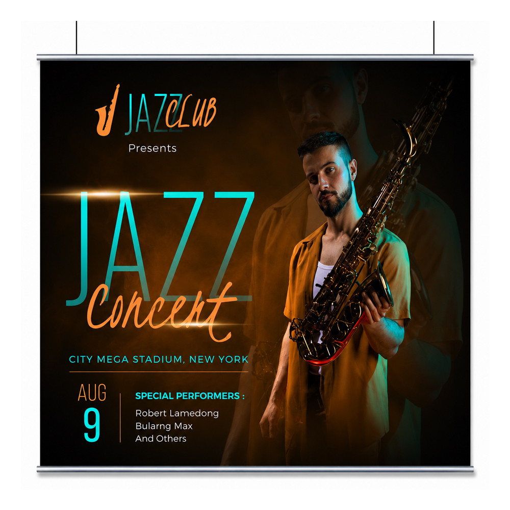 Hanging Banner 2 x 2m, Single Sided + Extrusion