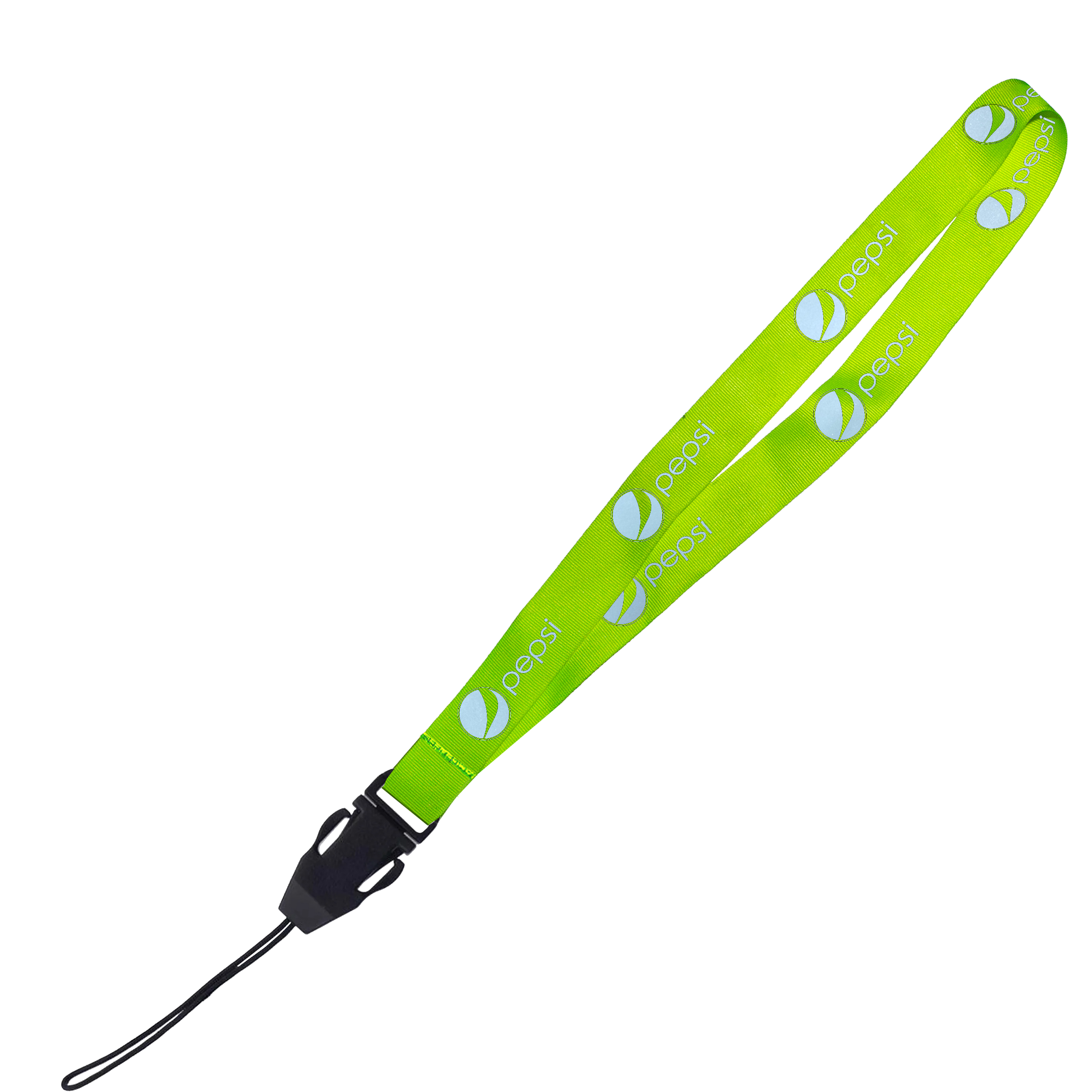 Hi-Viz Lanyard Silver Reflective Print D/Sided with Cellphone Clip