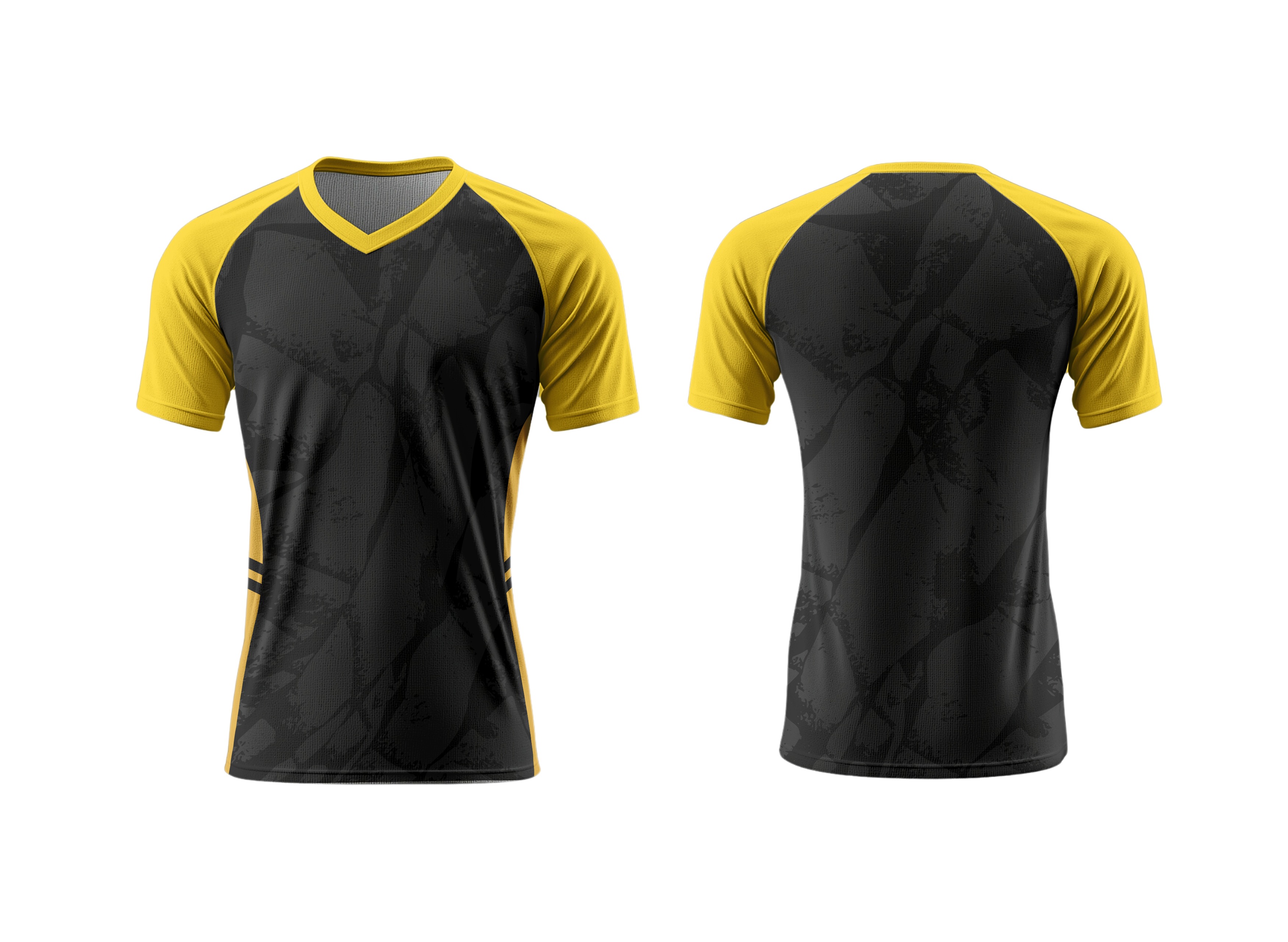 Dye Sub Men's V-Neck T-shirt, Raglan Short Sleeve, Reverse Birdseye