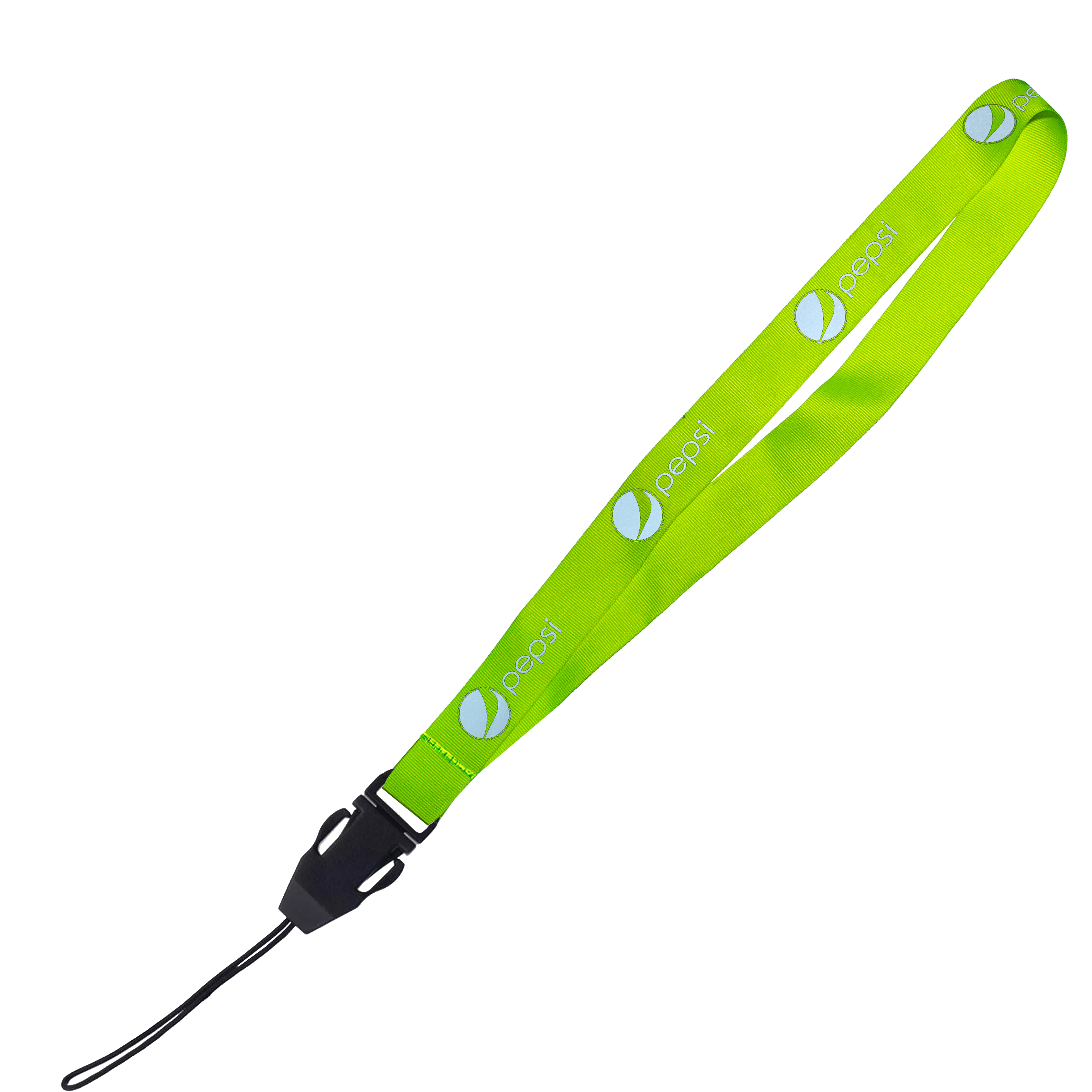 Hi-Viz Lanyard Silver Reflective Print S/Sided with Cellphone Clip