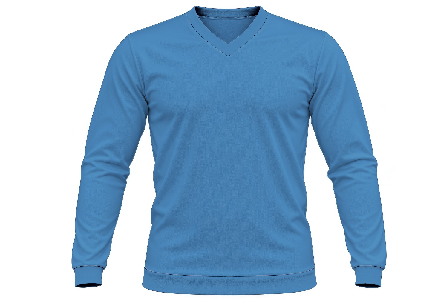 +27 Ladies V-Neck T-shirt, Fitted Long Sleeve, Birdseye