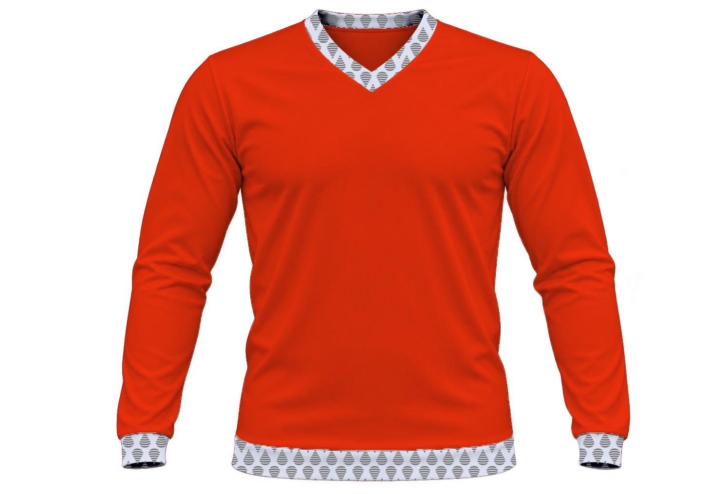 19Ten Unisex V-Neck T-shirt, Fitted Long Sleeve, Reverse Birdseye