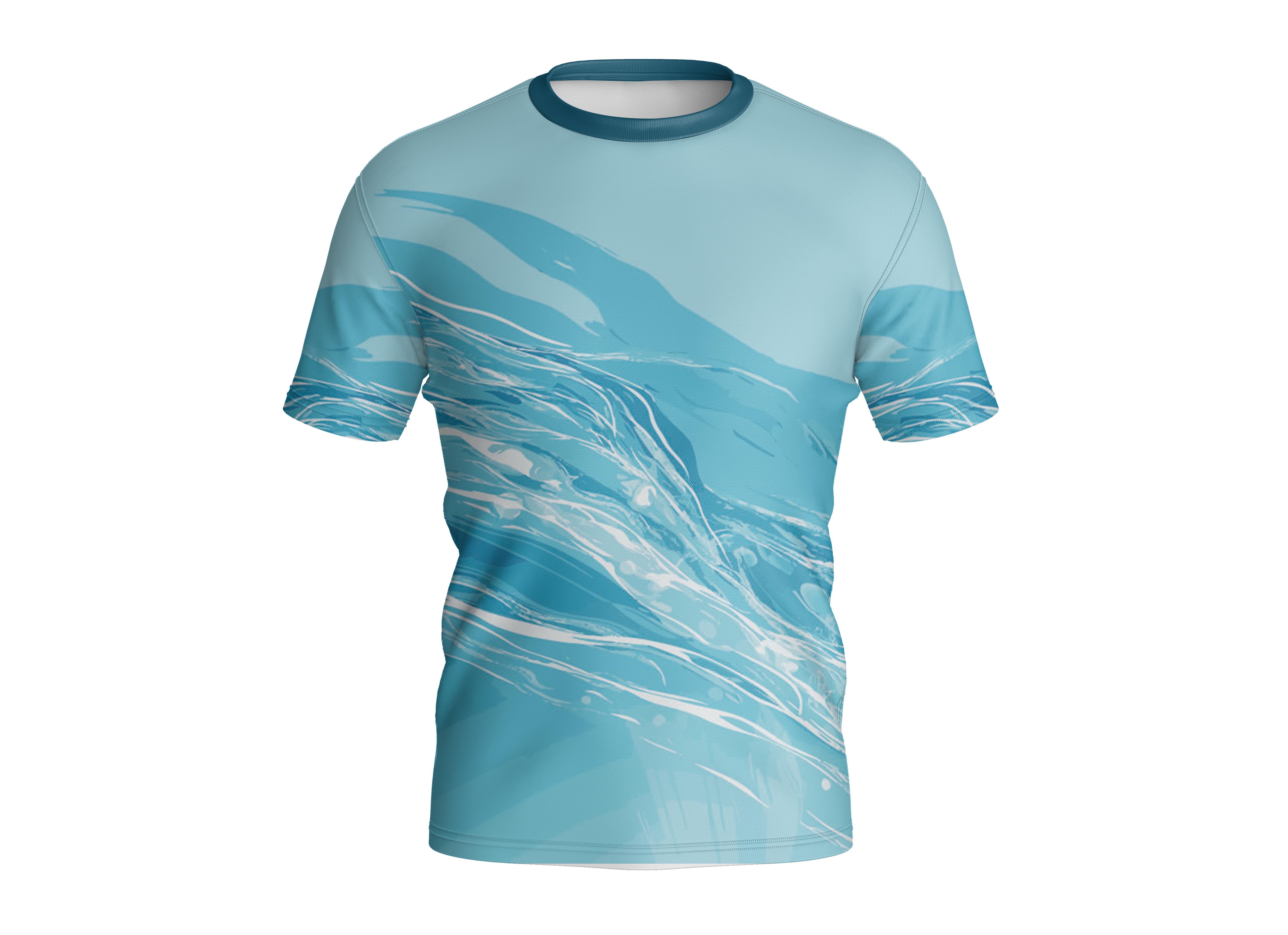 Dye Sub Men's Crew Neck T-shirt, Fitted Short Sleeve, Drop Needle