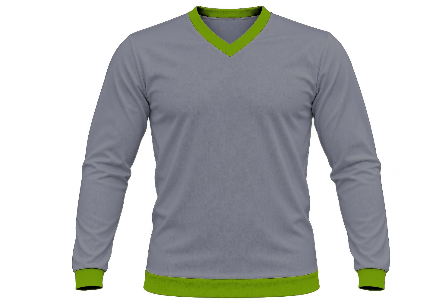 Ringer Ladies V-Neck T-shirt, Fitted Long Sleeve, Reverse Birdseye