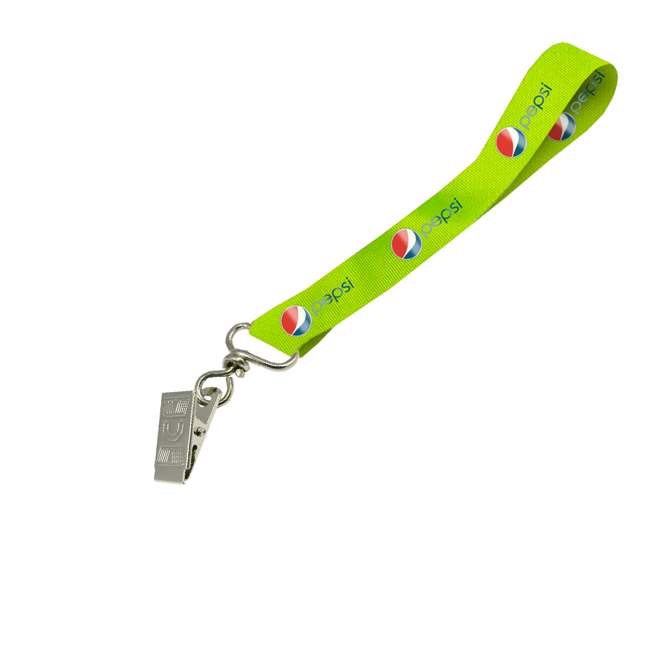 Hi-Viz Wrist Phone Strap DTF Full Colour Reflective Print S/Sided with Crocodile Clip