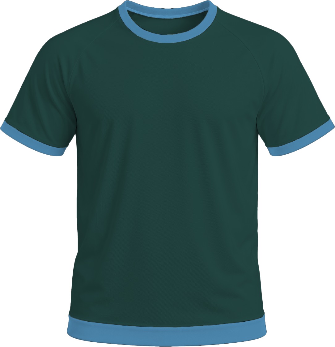 Ringer Unisex Crew Neck T-shirt, Raglan Short Sleeve, Birdseye