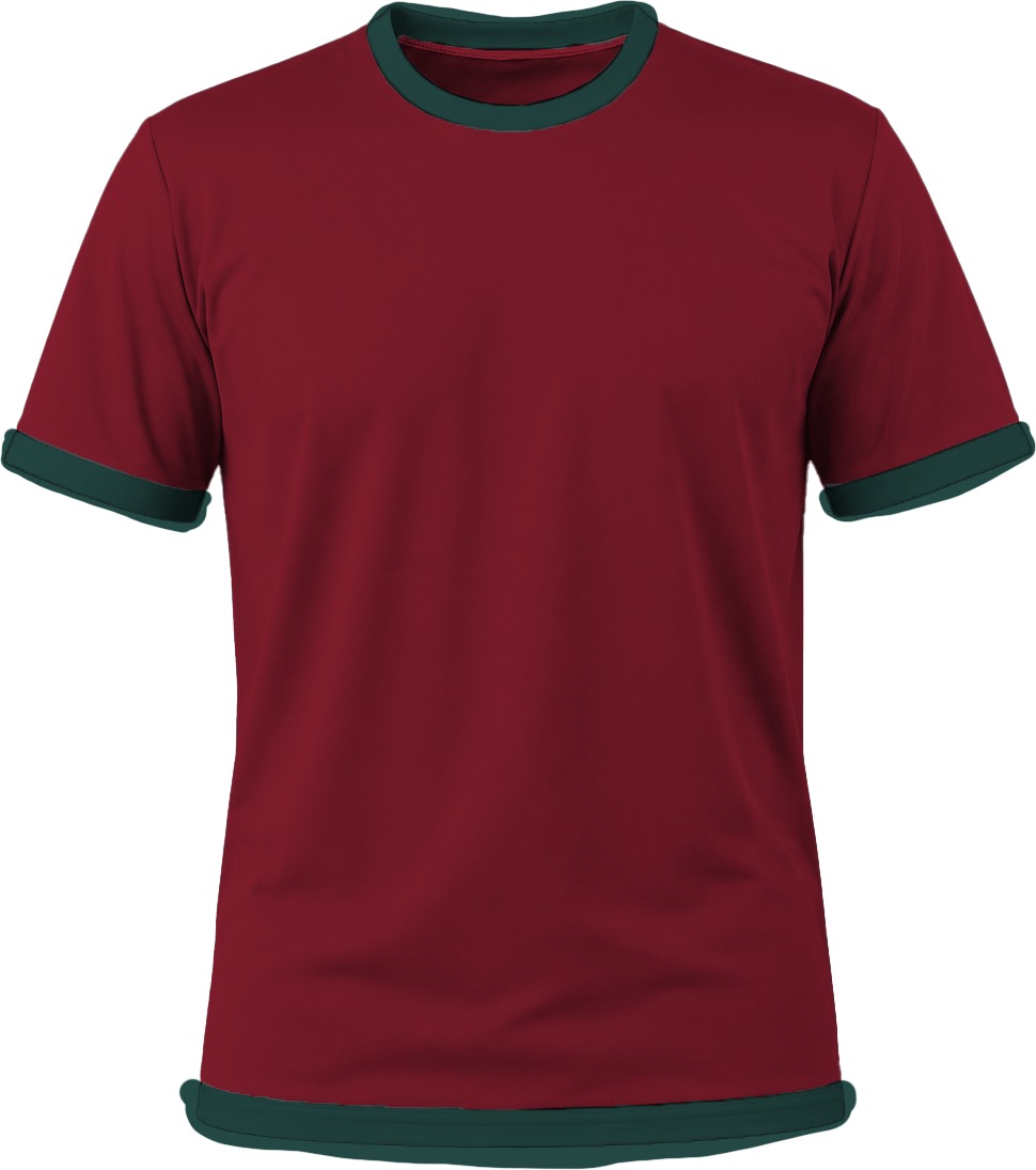 Ringer Unisex Crew Neck T-shirt, Fitted Short Sleeve, Reverse Birdseye