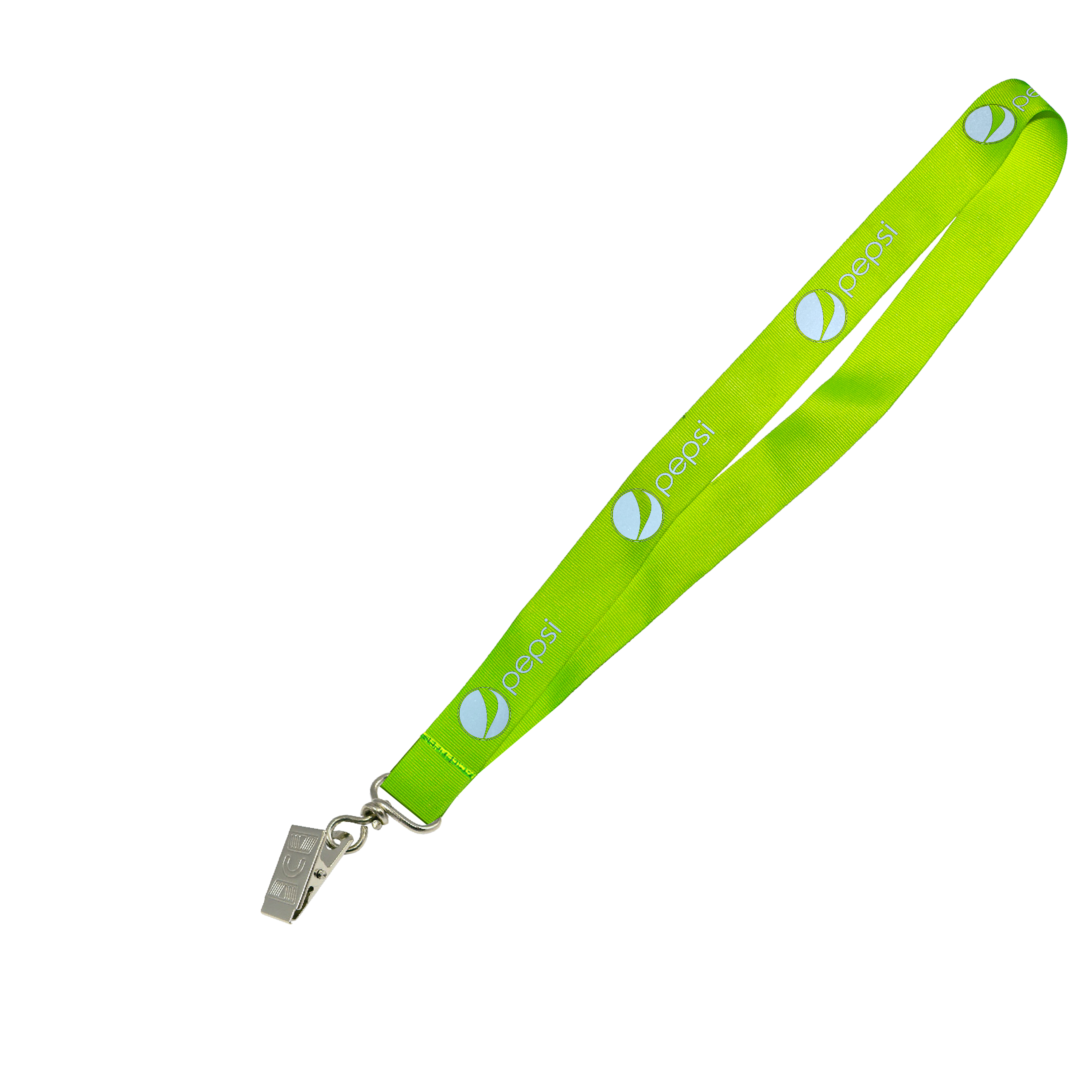Hi-Viz Lanyard Silver Reflective Print S/Sided with Crocodile Clip