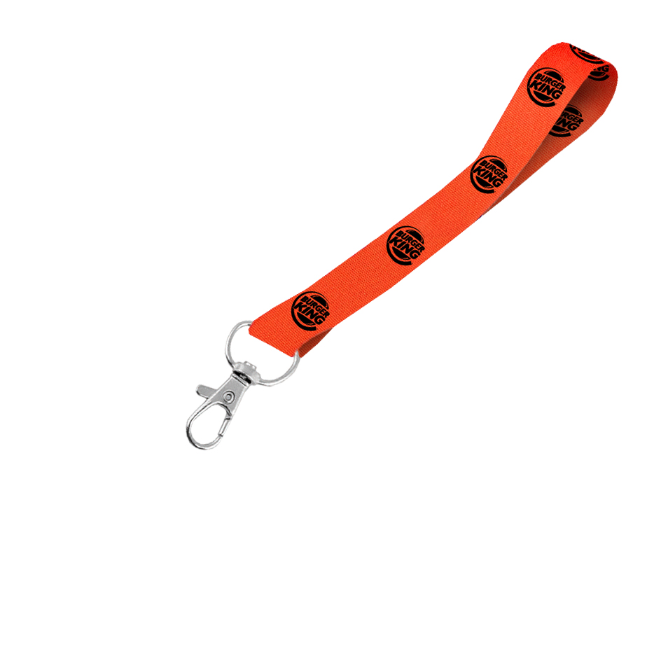 Hi-Viz Wrist Phone Strap Black Sublimation Print D/Sided with Snap Hook