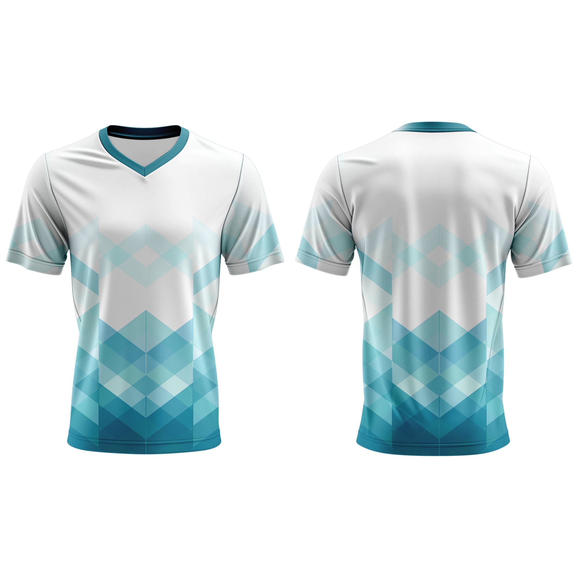 Dye Sub Men's V-Neck T-shirt, Fitted Short Sleeve, Sport Tec