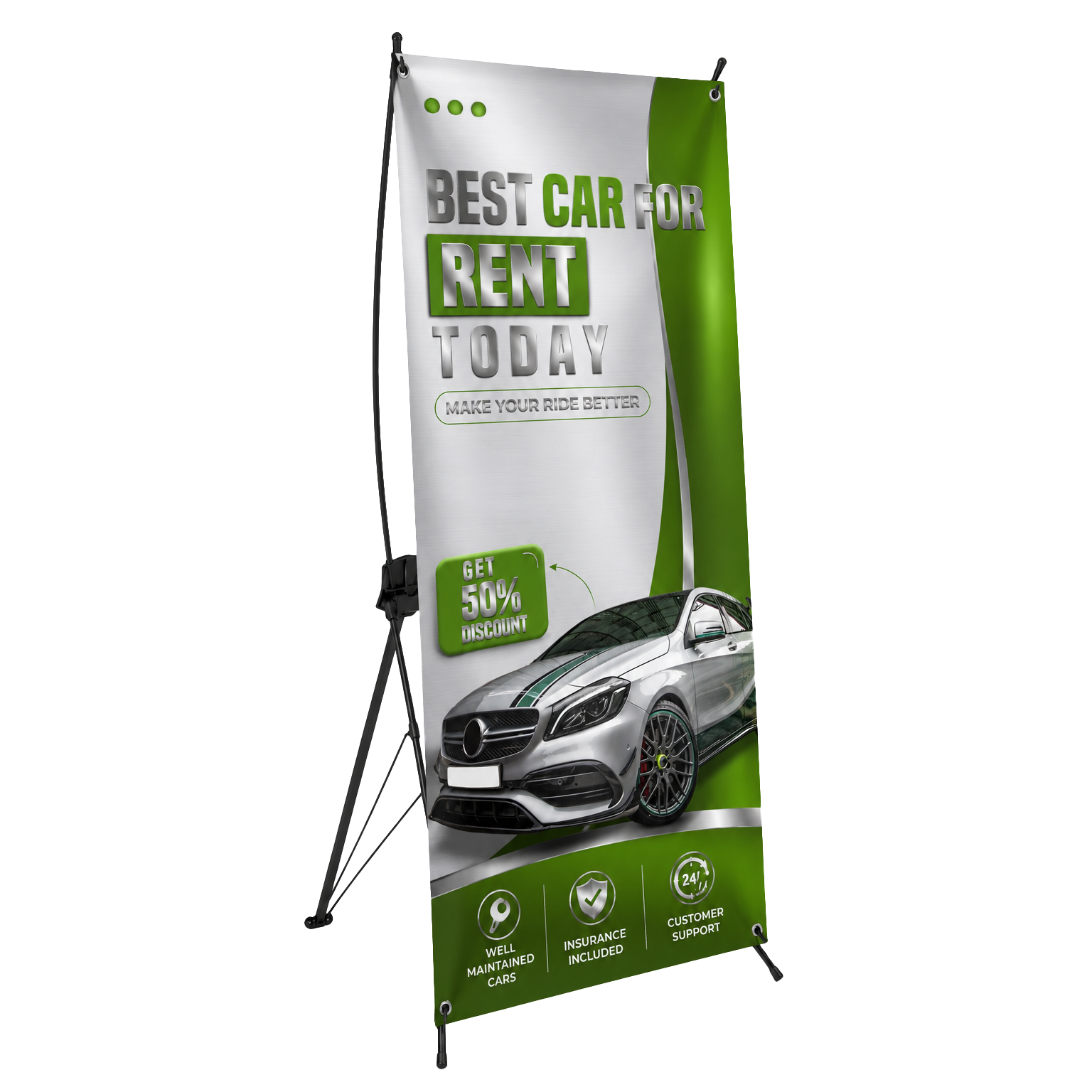 B. YOND LITHO X-Frame Banner (Single Sided Silver) 800 x 1800mm