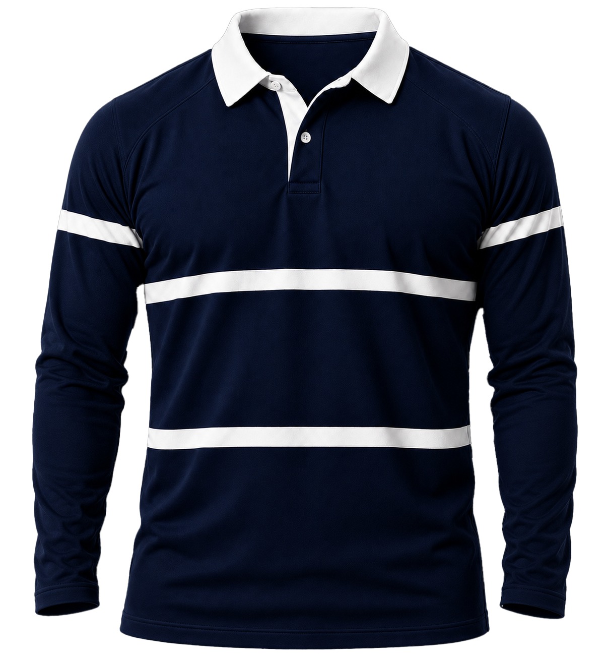 +27 Unisex Rugby Jersey, Double Stripe Long Sleeve, Cotton Fleece
