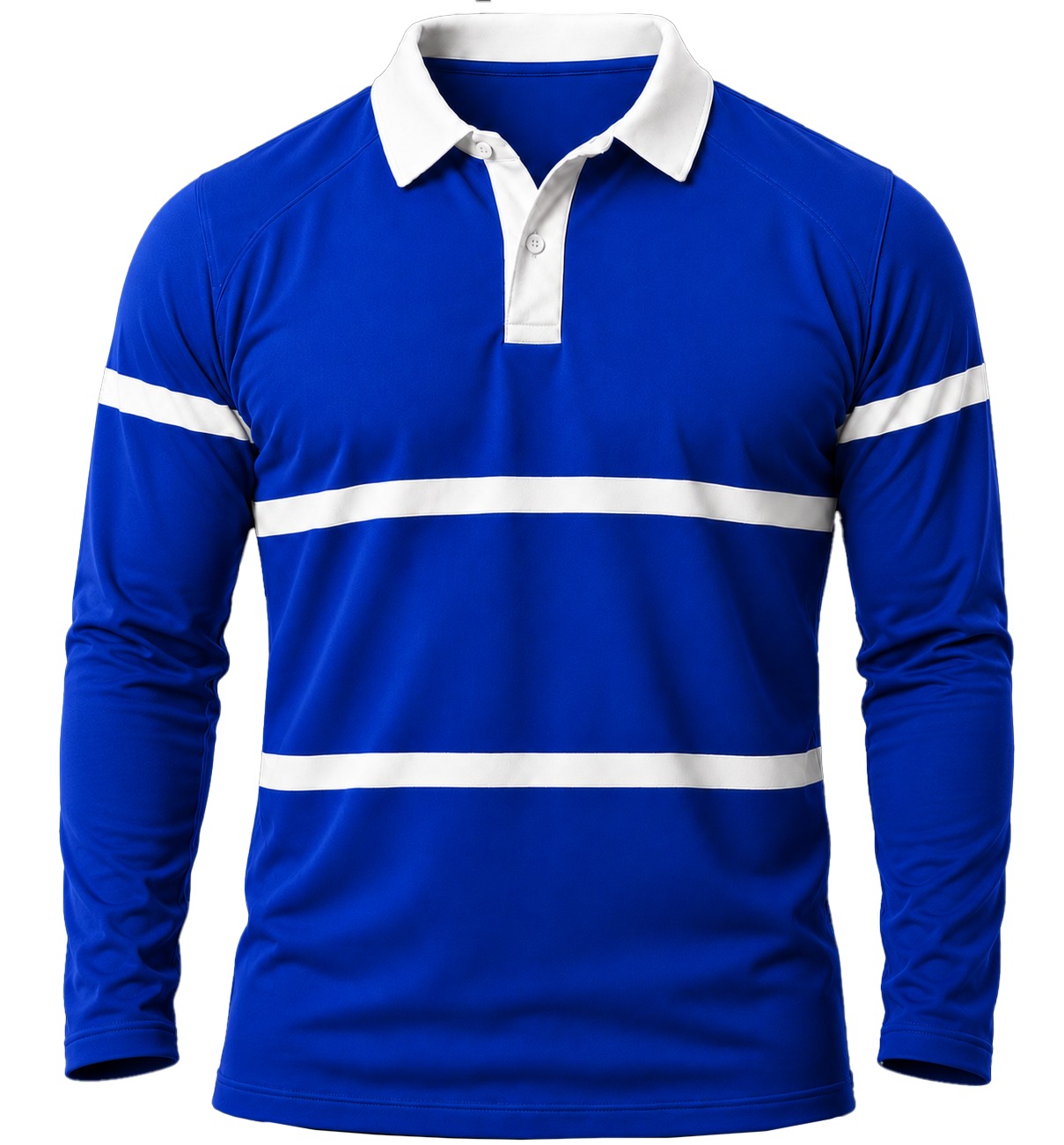 +27 Unisex Rugby Jersey, Double Stripe Long Sleeve, Cotton Fleece