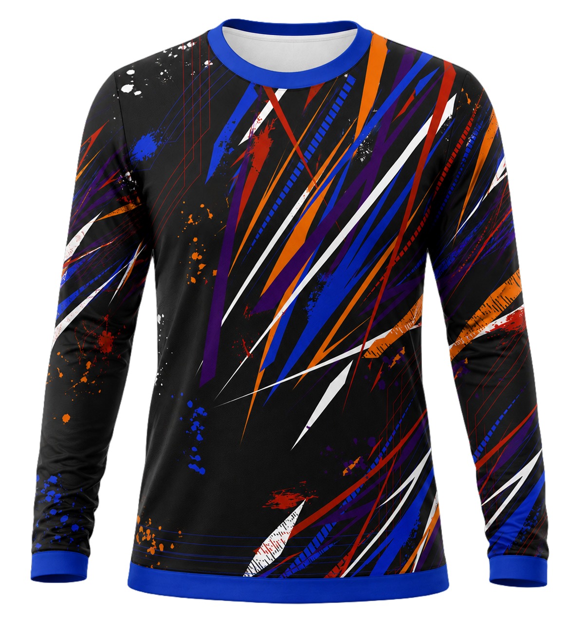 Dye Sub Ladies Ringer Crew Neck T-shirt, Fitted Long Sleeve, Drop Needle