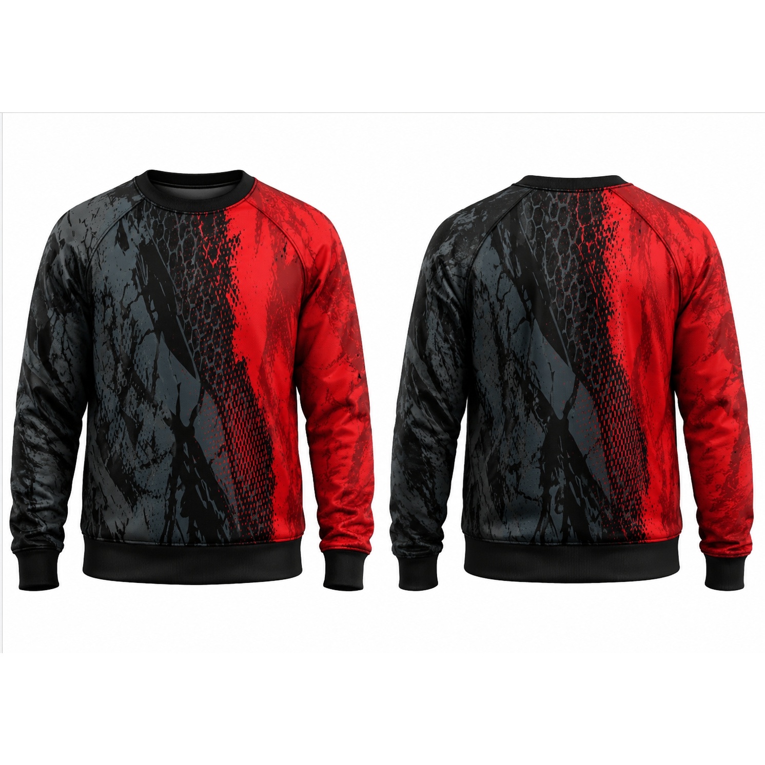 Dye Sublimated Triacetate Crew Neck Sweater | Raglan Sleeve