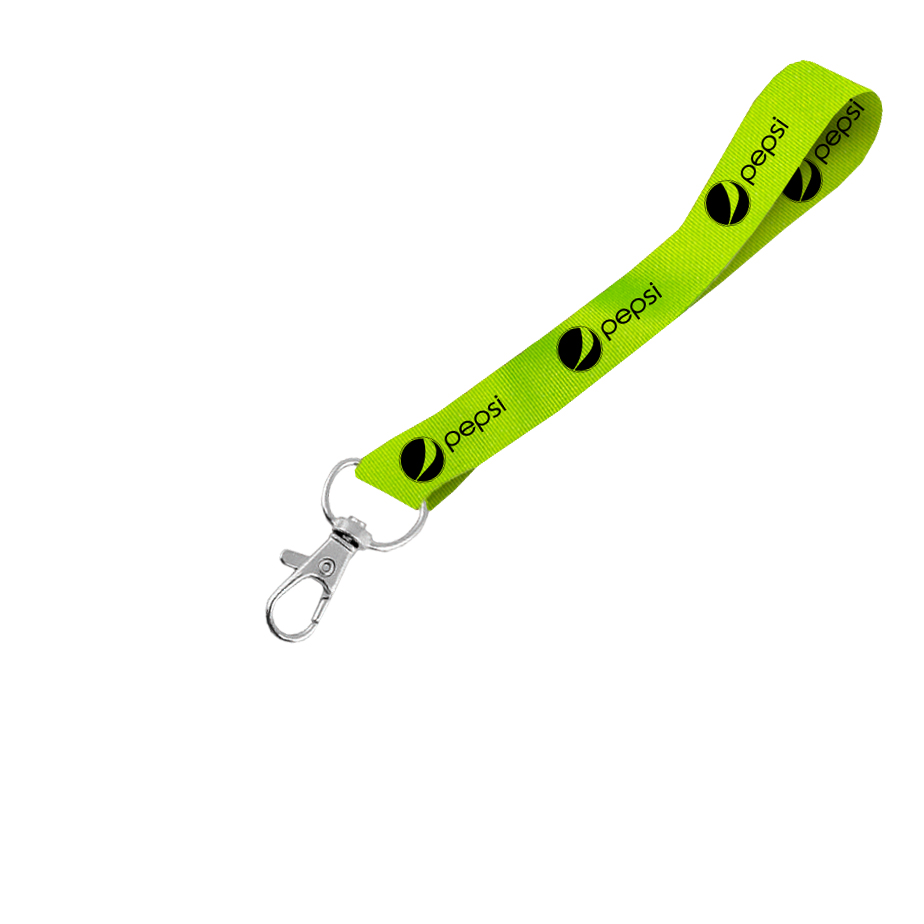 Hi-Viz Wrist Phone Strap Black Sublimation Print D/Sided with Snap Hook