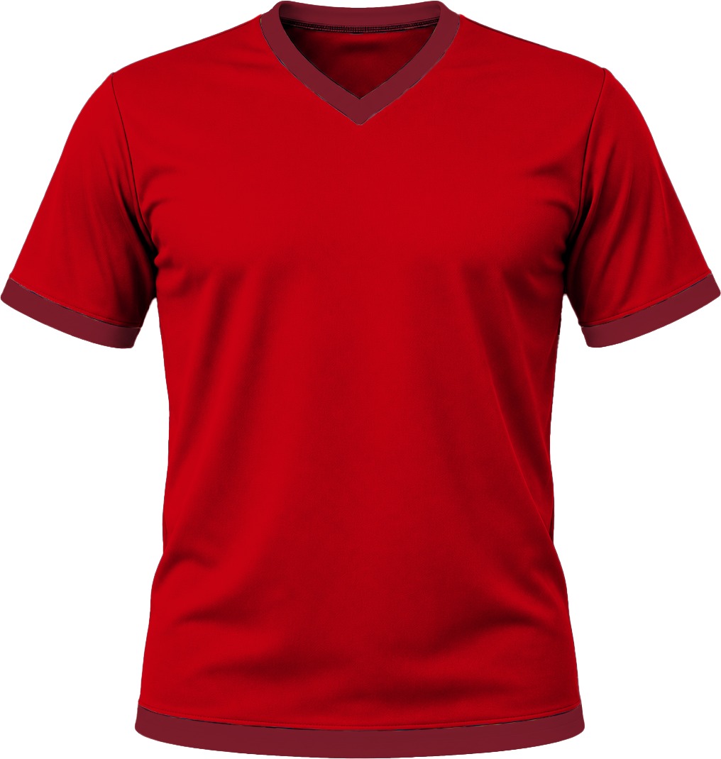 Ringer Unisex V-Neck T-shirt, Fitted Short Sleeve, Reverse Birdseye